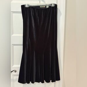 Velveteen Long Black Skirt